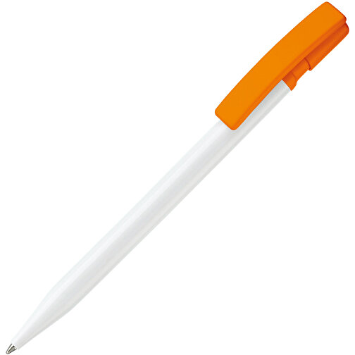 Kugelschreiber Nash Hardcolour , weiß / orange, ABS, 14,50cm (Länge), Bild 2