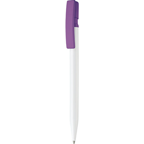 Kugelschreiber Nash Hardcolour , weiss / purple, ABS, 14,50cm (Länge), Bild 1