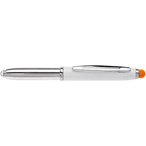Stylus Kugelschreiber Shine , weiß / orange, ABS chrombeschichtet & Aluminium, 12,40cm (Länge), Bild 3