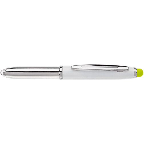 Stylus Kugelschreiber Shine , weiss / hellgrün, ABS chrombeschichtet & Aluminium, 12,40cm (Länge), Bild 3