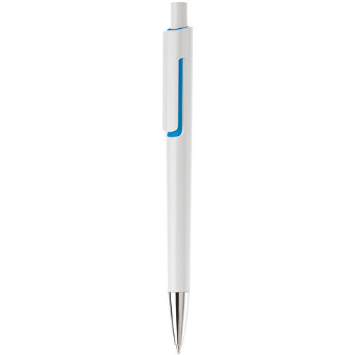 Kugelschreiber Illusion , weiß / hellblau, ABS, 13,90cm (Länge), Bild 1