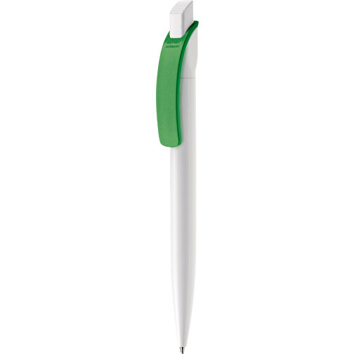 Kugelschreiber Cube Hardcolour , weiß / grün, ABS, 14,70cm (Länge), Bild 1