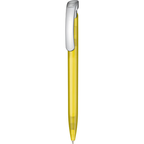 Kugelschreiber Clear Frozen SI , Ritter-Pen, ananas-gelb-frost/silber, ABS-Kunststoff, 14,80cm (Länge), Bild 1