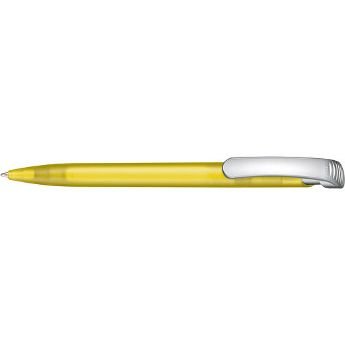 Kugelschreiber Clear Frozen SI , Ritter-Pen, ananas-gelb-frost/silber, ABS-Kunststoff, 14,80cm (Länge), Bild 3