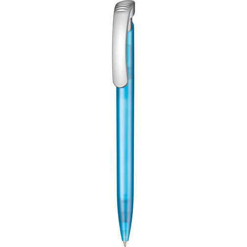 Kugelschreiber Clear Frozen SI , Ritter-Pen, karibikblau-frost/silber, ABS-Kunststoff, 14,80cm (Länge), Bild 1