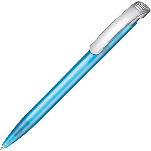 Kugelschreiber Clear Frozen SI , Ritter-Pen, karibikblau-frost/silber, ABS-Kunststoff, 14,80cm (Länge), Bild 2