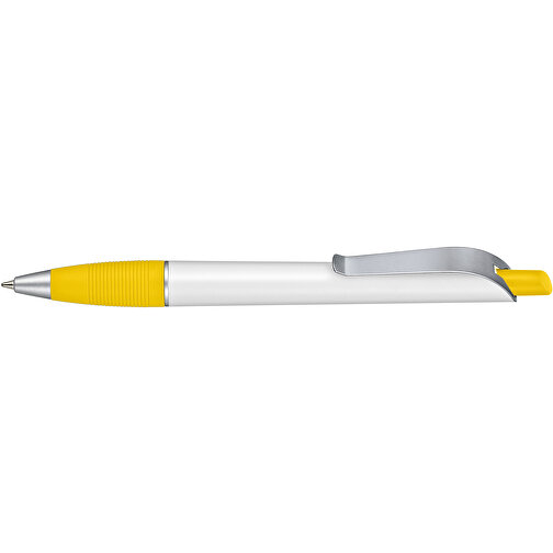 Kugelschreiber Bond , Ritter-Pen, zitronen-gelb/weiss, ABS-Kunststoff, 14,30cm (Länge), Bild 3