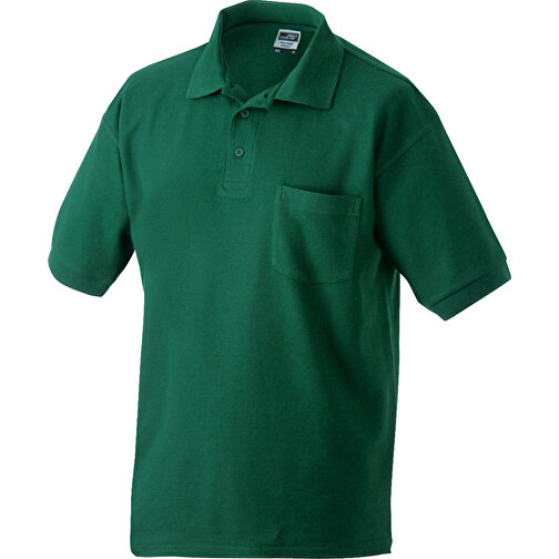 Polo-Piqué Pocket , James Nicholson, dark-grün, 60% Baumwolle, ringgesponnen, 40% Polyester, L, , Bild 1