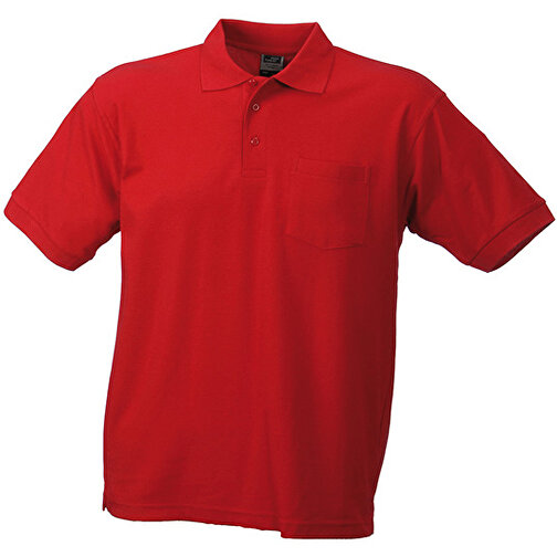 Polo-Piqué Pocket , James Nicholson, rot, 60% Baumwolle, ringgesponnen, 40% Polyester, XL, , Bild 1