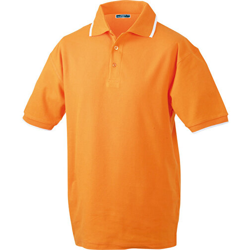 Polo Tipping , James Nicholson, orange/weiss, 100% Baumwolle, gekämmt, ringgesponnen, S, , Bild 1