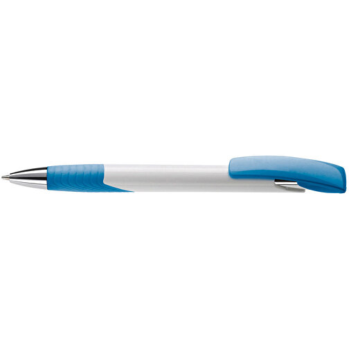 Kugelschreiber Zorro Hardcolour , weiß / hellblau, ABS & Metall, 14,50cm (Länge), Bild 3