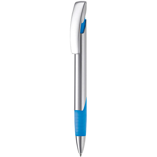 Kugelschreiber Zorro Silver , silber / hellblau, ABS & Metall, 14,50cm (Länge), Bild 1