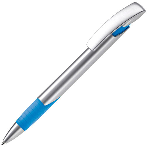 Kugelschreiber Zorro Silver , silber / hellblau, ABS & Metall, 14,50cm (Länge), Bild 2
