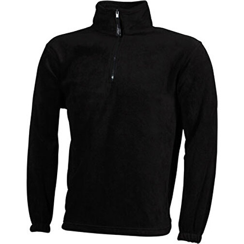 Half-Zip Fleece , James Nicholson, schwarz, 100% Polyester, M, , Bild 1