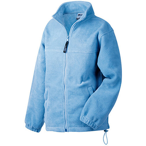 Full-Zip Fleece Junior , James Nicholson, light-blau, 100% Polyester, L (134/140), , Bild 1