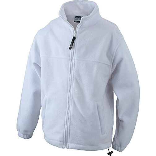 Full-Zip Fleece Junior , James Nicholson, weiß, 100% Polyester, XL (146/152), , Bild 1