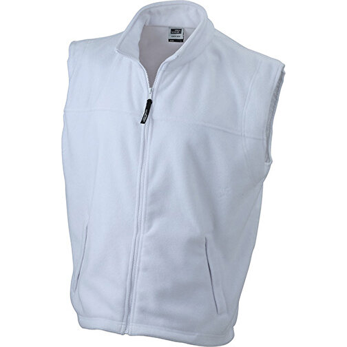 Fleece Vest , James Nicholson, weiss, 100% Polyester, XXL, , Bild 1