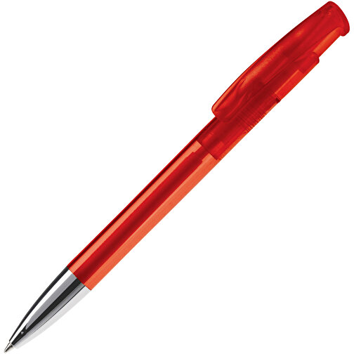 Kugelschreiber Avalon Transparent Mit Metallspitze , transparent rot, ABS & Metall, 14,60cm (Länge), Bild 2