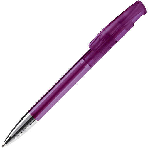 Kugelschreiber Avalon Transparent Mit Metallspitze , transparent violett, ABS & Metall, 14,60cm (Länge), Bild 2
