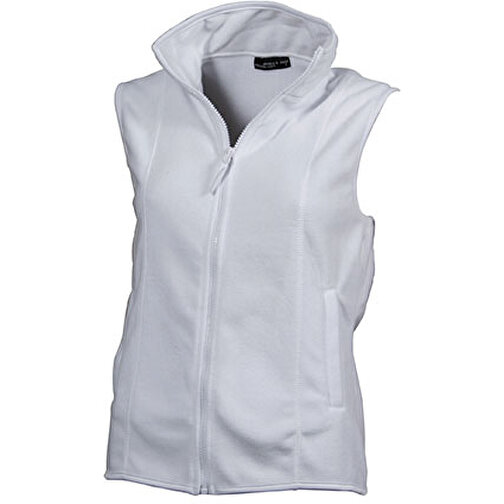 Girly Microfleece Vest , James Nicholson, weiß, 100% Polyester, XL, , Bild 1