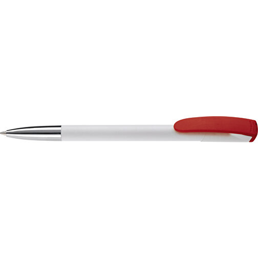 Kugelschreiber Deniro Mit Metallspitze Hardcolour , weiß / rot, ABS & Metall, 14,30cm (Länge), Bild 3