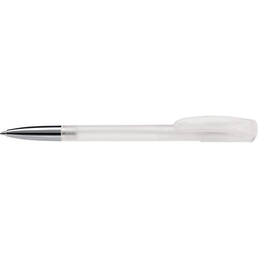 Kugelschreiber Deniro Mit Metallspitze Frosty , gefrostet weiß, ABS & Metall, 14,30cm (Länge), Bild 3