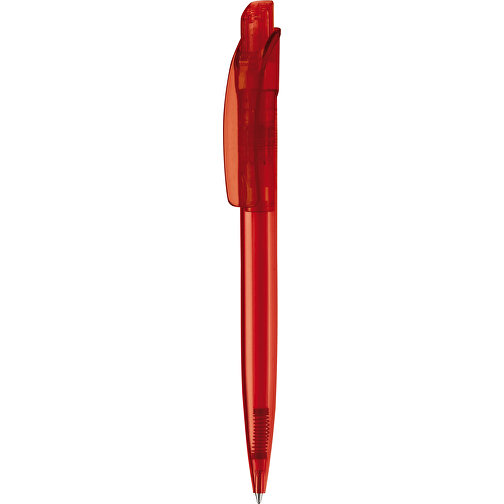 Kugelschreiber Cube Transparent , transparent rot, ABS, 14,70cm (Länge), Bild 1