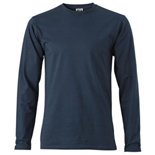 Elastic-T Long-Sleeved , James Nicholson, navy, 95% Baumwolle, gekämmt, ringgesponnen, 5% Elasthan, XL, , Bild 1