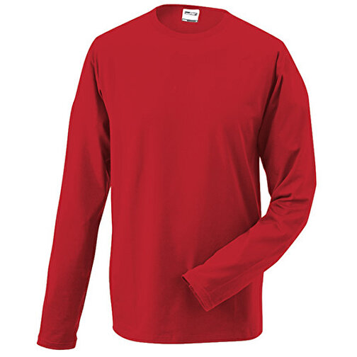 Elastic-T Long-Sleeved , James Nicholson, rot, 95% Baumwolle, gekämmt, ringgesponnen, 5% Elasthan, XL, , Bild 1