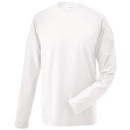 Elastic-T Long-Sleeved , James Nicholson, weiß, 95% Baumwolle, gekämmt, ringgesponnen, 5% Elasthan, M, , Bild 1