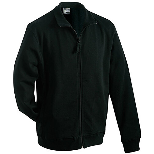 Sweat Jacket , James Nicholson, schwarz, 100% Baumwolle, gekämmt, ringgesponnen, 3XL, , Bild 1
