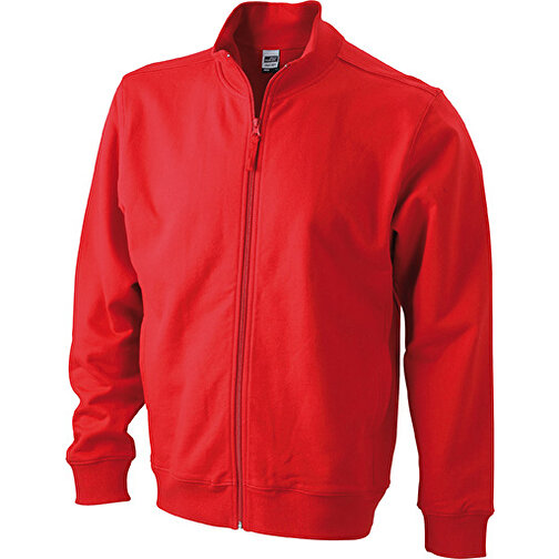 Sweat Jacket , James Nicholson, rot, 100% Baumwolle, gekämmt, ringgesponnen, M, , Bild 1