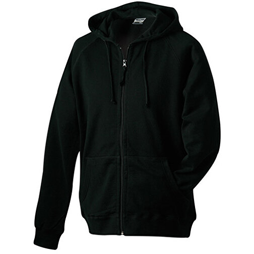Hooded Jacket , James Nicholson, schwarz, 100% Baumwolle, gekämmt, ringgesponnen, XL, , Bild 1