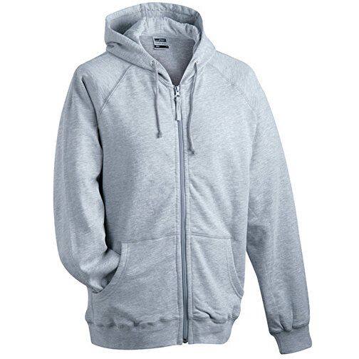 Hooded Jacket , James Nicholson, grau-heather, 100% Baumwolle, gekämmt, ringgesponnen, L, , Bild 1