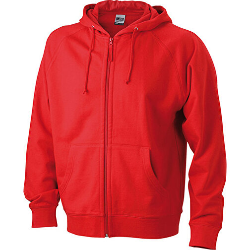Hooded Jacket , James Nicholson, rot, 100% Baumwolle, gekämmt, ringgesponnen, S, , Bild 1