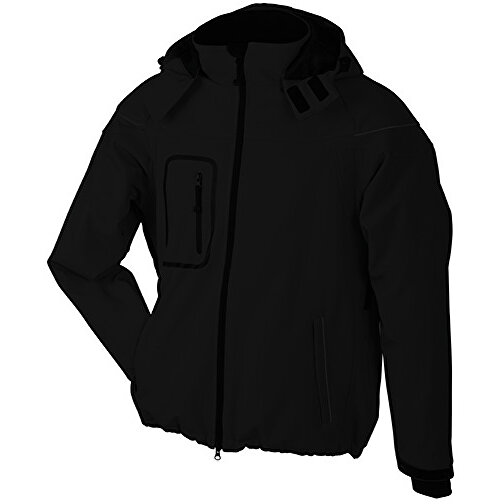 Men’s Winter Softshell Jacket , James Nicholson, schwarz, 100% Polyester, M, , Bild 1