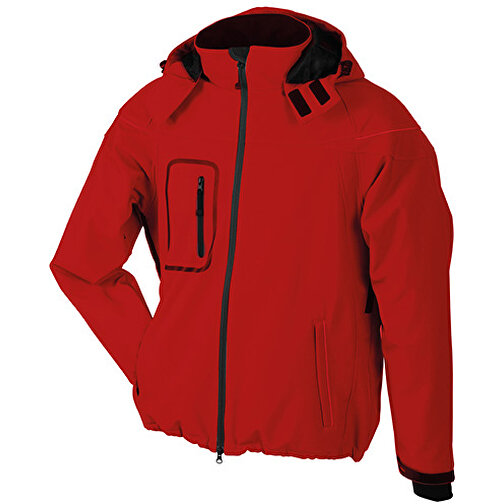 Men’s Winter Softshell Jacket , James Nicholson, rot, 100% Polyester, 3XL, , Bild 1
