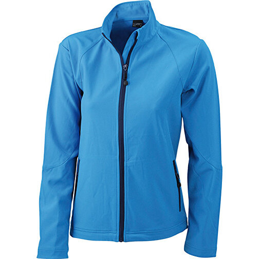 Ladies’ Softshell Jacket , James Nicholson, azur, 90% Polyester, 10% Elasthan, M, , Bild 1