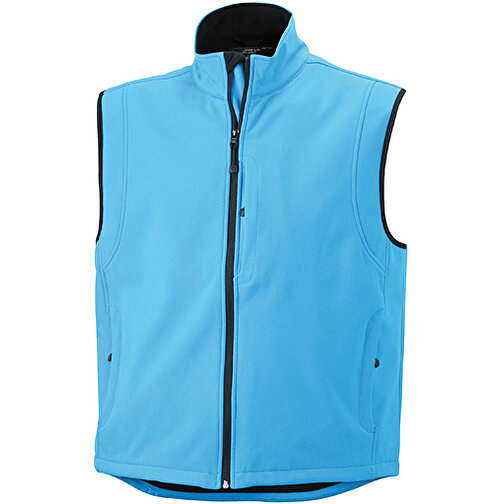 Men’s Softshell Vest , James Nicholson, aqua, 95% Polyester, 5% Elasthan, XL, , Bild 1