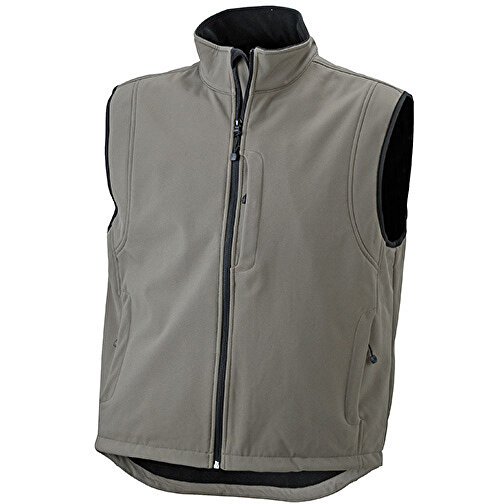 Men’s Softshell Vest , James Nicholson, olive, 95% Polyester, 5% Elasthan, XL, , Bild 1