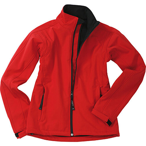 Ladies’ Softshell Jacket , James Nicholson, rot, 95% Polyester, 5% Elasthan, L, , Bild 1