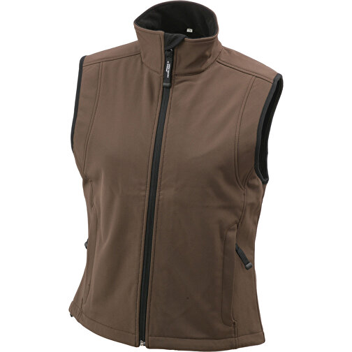 Ladies’ Softshell Vest , James Nicholson, braun, 95% Polyester, 5% Elasthan, XL, , Bild 1