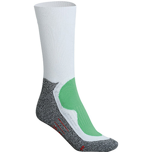 Sport Socks , James Nicholson, weiß/grün, 76% Polyester, 22% Polyamid, 2% Elasthan, 39-41, , Bild 1