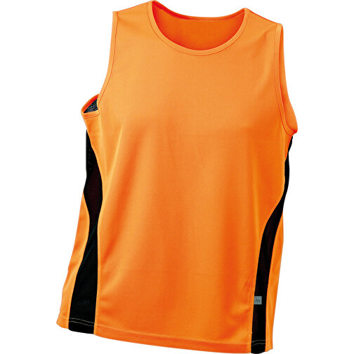 Men’s Running Tank , James Nicholson, orange/schwarz, 100% Polyester, XXL, , Bild 1