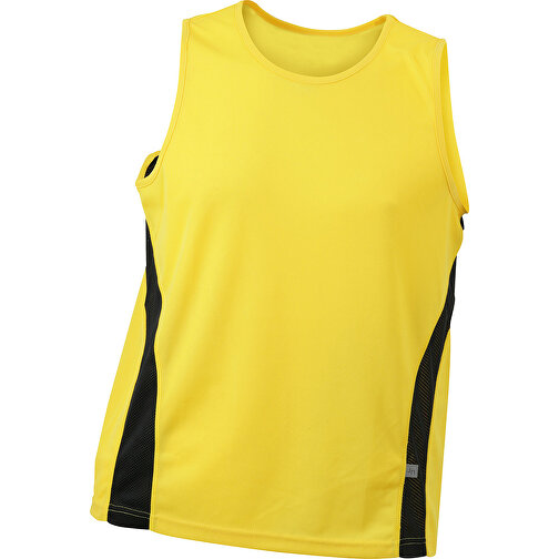 Men’s Running Tank , James Nicholson, gelb/schwarz, 100% Polyester, XL, , Bild 1
