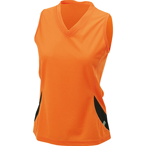 Ladies’ Running Tank , James Nicholson, orange/schwarz, 100% Polyester, XL, , Bild 1