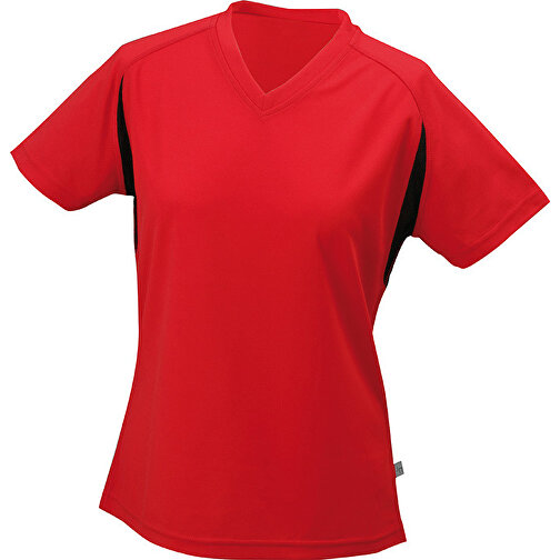 Ladies’ Running-T , James Nicholson, rot/schwarz, 100% Polyester, L, , Bild 1