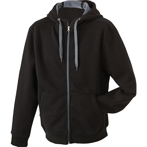 Ladies’ Doubleface Jacket , James Nicholson, schwarz/carbon, 55% Polyester, 45% Baumwolle, XL, , Bild 1