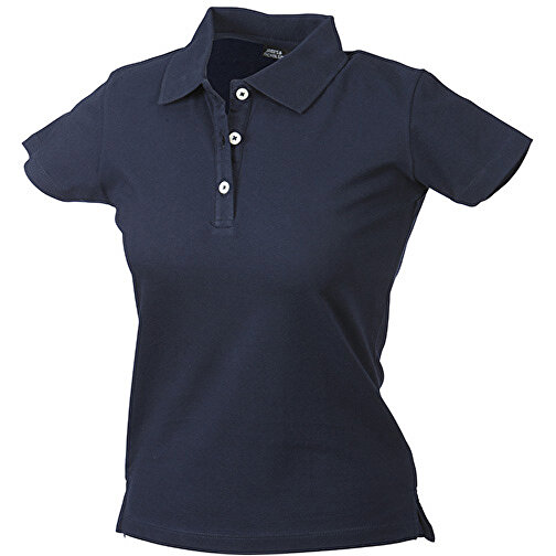 Ladies’ Elastic Piqué Polo , James Nicholson, navy, 95% Baumwolle, gekämmt, ringgesponnen, 5% Elasthan, XXL, , Bild 1