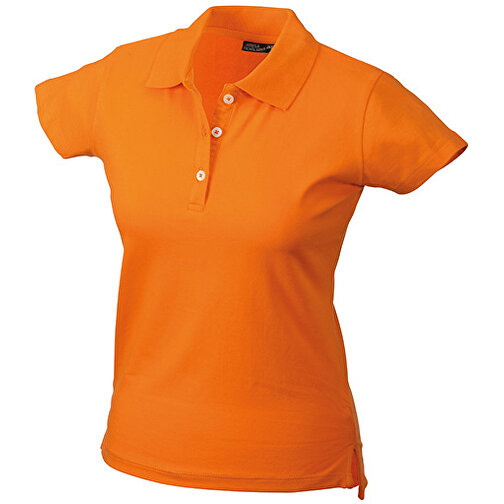 Ladies’ Elastic Piqué Polo , James Nicholson, orange, 95% Baumwolle, gekämmt, ringgesponnen, 5% Elasthan, L, , Bild 1